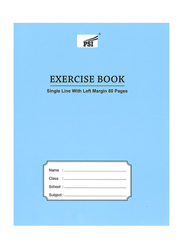 PSI Single Line Exercise Notebook, 80 Pages, Blue