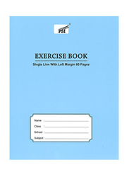 PSI Single Line Exercise Notebook, 80 Pages, Blue