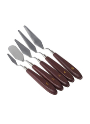 Stainless Steel Knife Set, 5 Pieces, 22cm, Silver/Brown