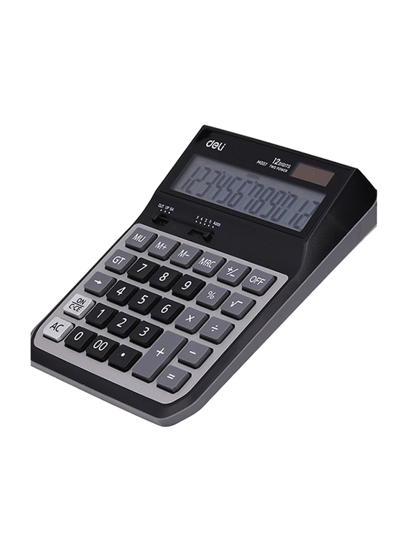 Deli M00720 12-Digits Calculator, Black