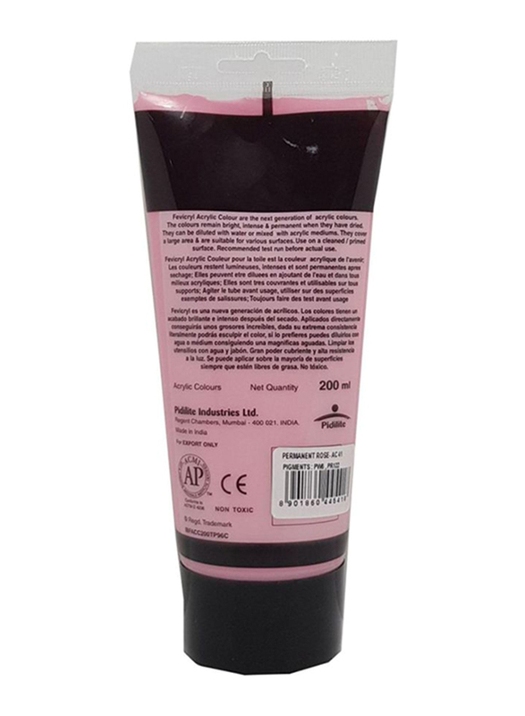 Fevicryl Acrylic Color Tube, 200ml, Rose Pink