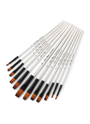 12-Piece Professional Paint Brush Set, Pearl White