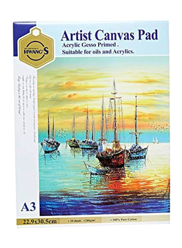 Canoe A3 Paper Artist Canvas Pad, Blue/Yellow/Red