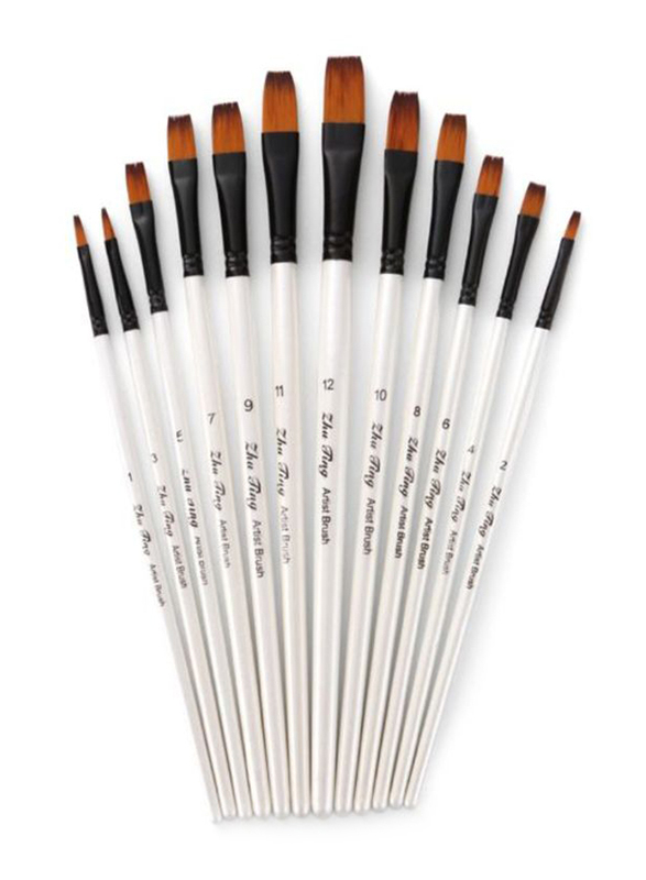 

Generic 12-Piece Professional Paint Brush Set, Pearl White