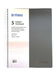 Maxi 5-Subject Heavy Duty Notebook, Grey/Beige/White