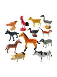 Funny Teddy 12-Piece Farm Animal Toy Set, 3+ Years, Multicolor