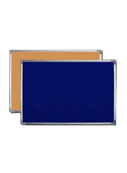 Aluminum Framed Cork Board, 60 x 90cm, Blue/Brown