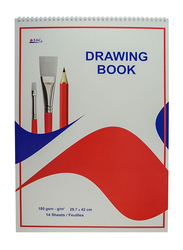 SBC Drawing Book, 14 Sheets, 180 GSM, A3 Size, White/Red/Blue