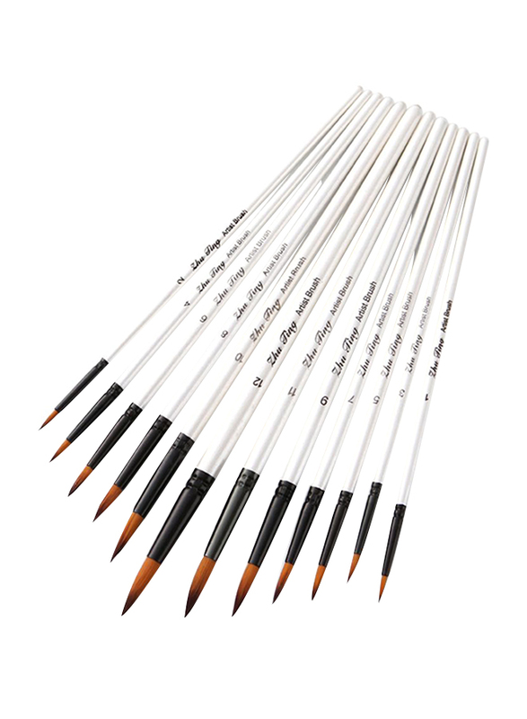 Professional Paint Brush Set, 12-Pieces, OS2226-1, Pearl White