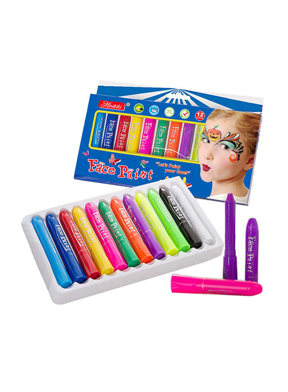 

12-Piece Face Paint Crayon Set, Multicolor
