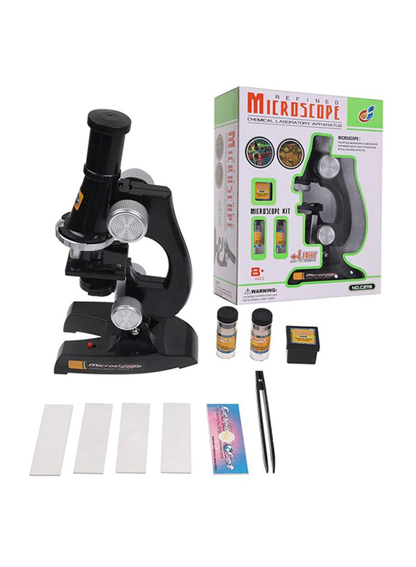 Muqgew Beginner Kids Microscope with LED, 8+ Years, Black