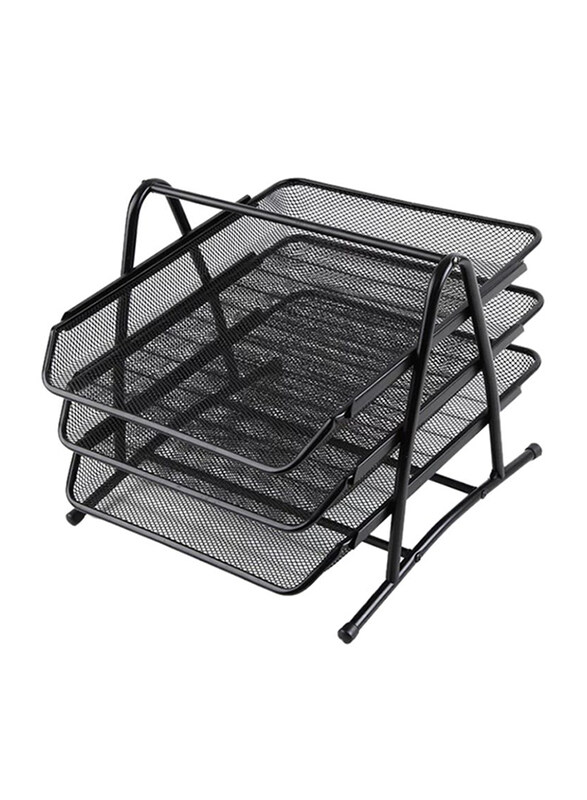 

Generic Metal Three Tier Stationery Tray, 35 x 29.5 x 25cm, Black