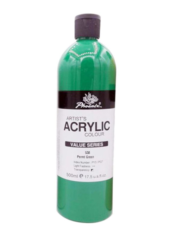 

Phoenix Value Series Artist's Acrylic Colour, 500ml, 538 Permt Green