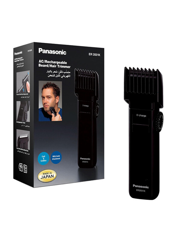 

Panasonic Rechargeable Stainless Steel Blade Hair Trimmer, ER 2031K, Black