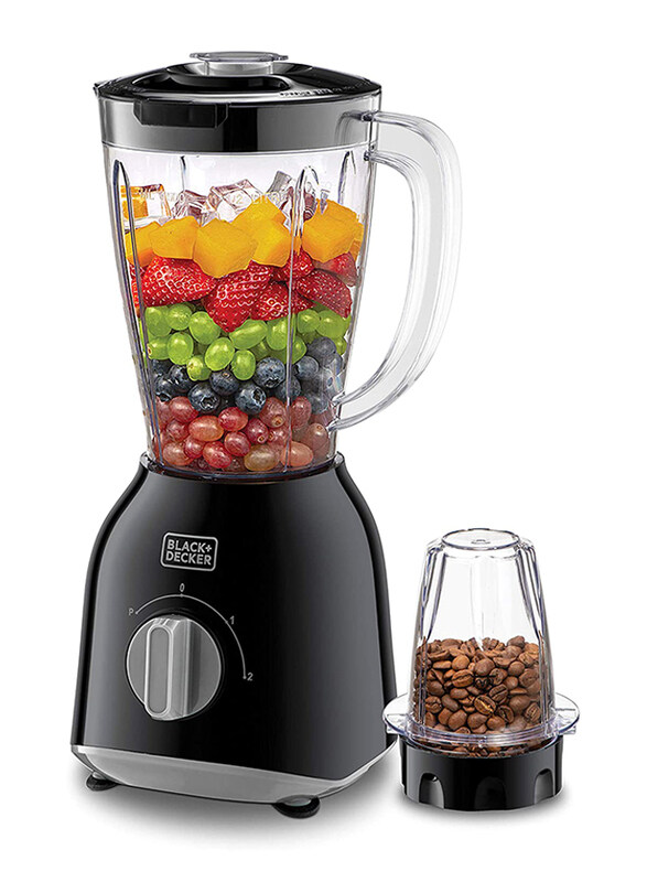 

Black+Decker 1.5L Blender With 2 x Blender Jar & Grinder Mill, 400W, BX365J-B5, Black