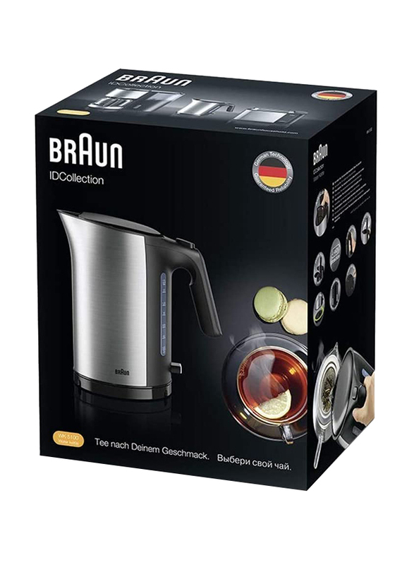 Braun 1.7L Stainless Steel Electric Kettle, 3000W, WK5110BK, Black