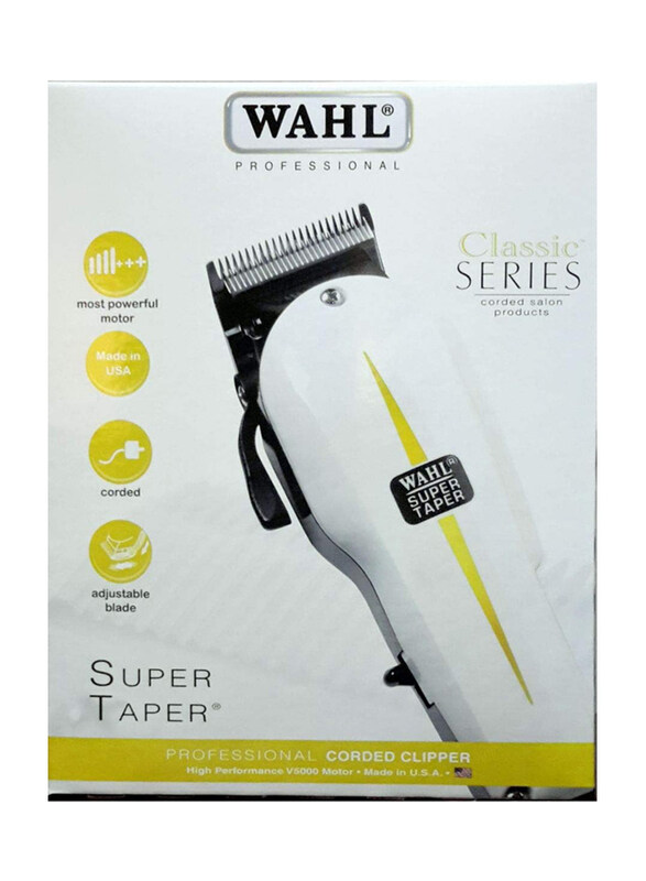 

Wahl Super Taper Classic Series Hair Clipper, 4008-0482, White/Black