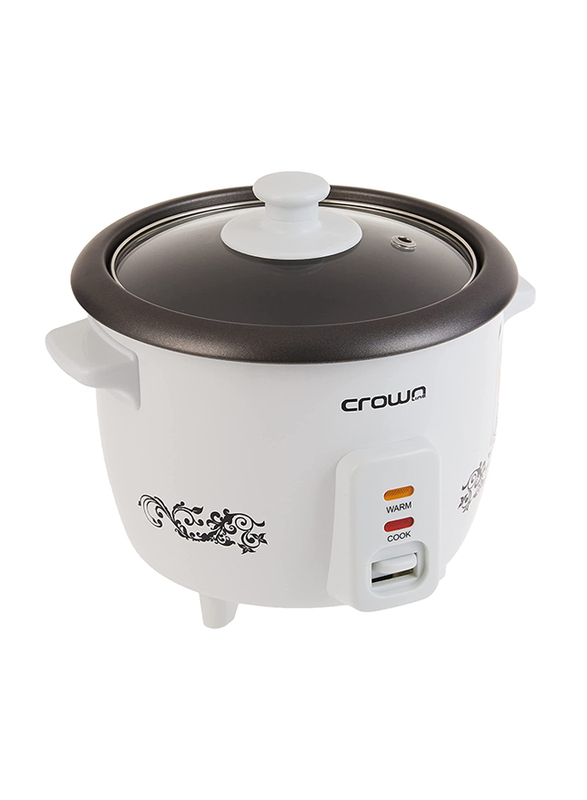 Crownline 1 Liter Rice Cooker with Steamer, 300W, RC-168, White