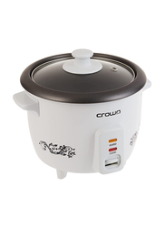 Crownline 1 Liter Rice Cooker with Steamer, 300W, RC-168, White