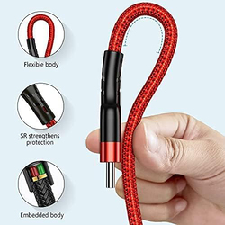 Jellico 1-Meter Lightning USB Cable, USB Type C Male to Lightning Female Braided Cord 18W Fast PD Charge for Apple Device, Black/Red