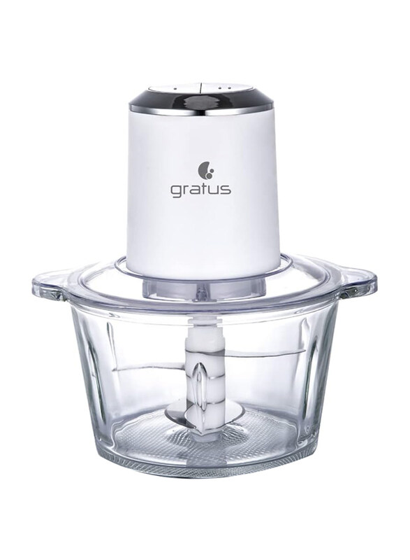 

Gratus Quadra Blade 2 Speed Control Glass Bowl Stainless Steel Blades X 4 Easy Hand Chopper, Gcp2621fec, Silver