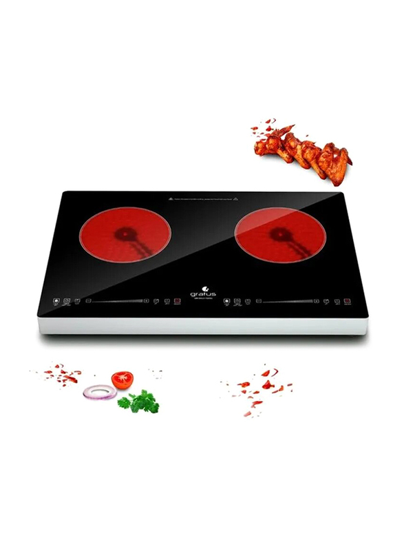 

Gratus Double Burns Infrared Electric Cooktop, 3000W, IC2115ZGC, Black