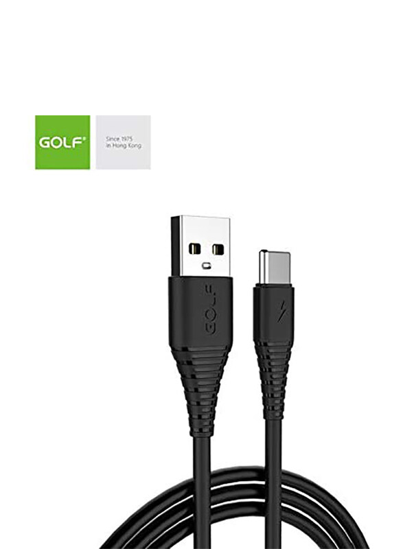 

Golf Space 1-Meter GC64T USB Type-C Sync/Charge Fast Charging Cable, 3A USB Type A to USB Type-C, Anti-Tangle Cord and Over-Current Protection, Assort