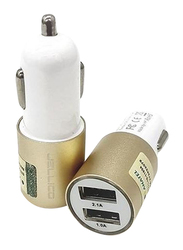 Jellico Dual Port USB Car Charger, Gold