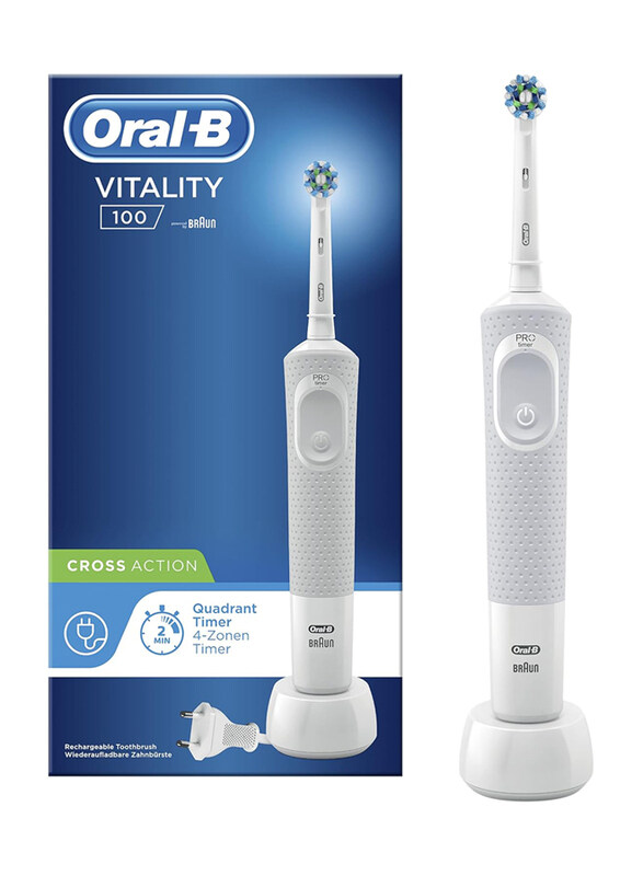 

Braun Oral B Vitality 100 Electric Rechargeable Toothbrush with Uae 3 Pin Plug, Black