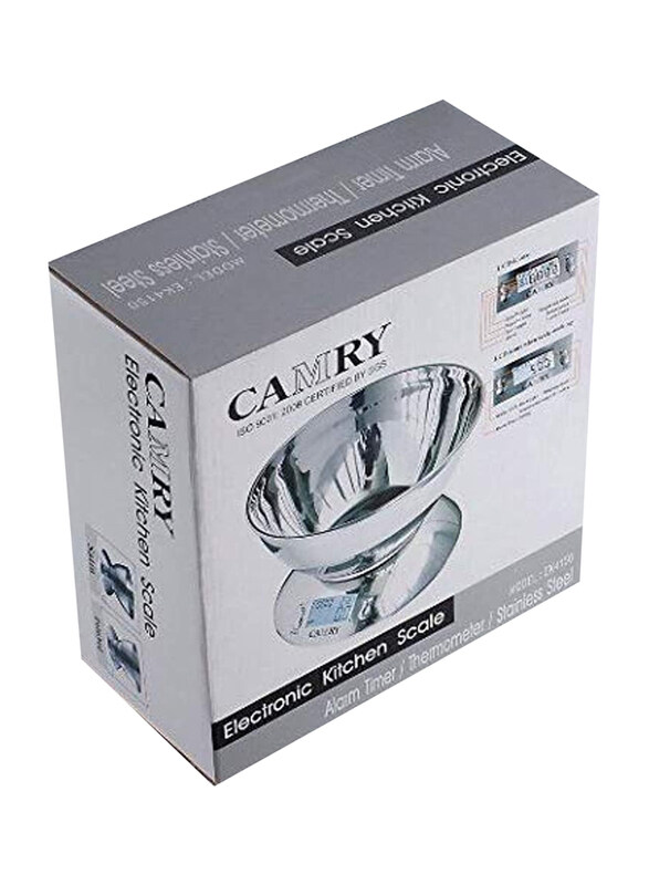 

Camry Digital Kitchen Scale, EK4150, Silver