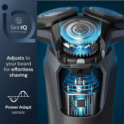 Philips Shaver Series 5000 with Advanced SkinIQ Electric Shaver with Integrated Pop-up Trimmer, S5588/30, Black