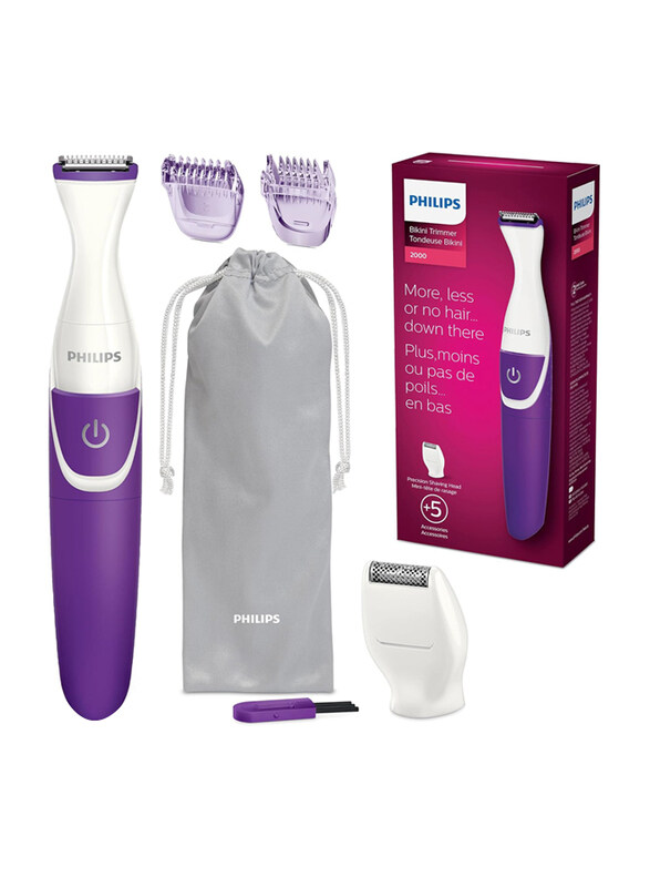 

Philips Beauty Bikini Genie Cordless Trimmer, BRT383/50, White/Purple