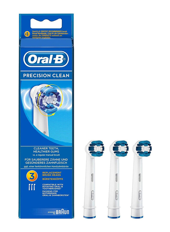 

Braun Oral B Precision Clean Electric Toothbrush with Replacement Heads Powered, White, 3 Piece