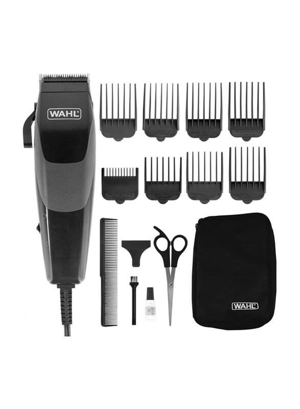 

Wahl 16-Piece Sure Cut Corded Hair Clipper Stainless Steel Blade Trimmer Hair Kit, 79449-237, Black