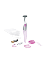 Braun Silk-epil FG1100 Silk Finish 3-in-1 Bikini Styler Trimmer Epilator with 4 Attachments, 5 Pieces, Pink/Silver