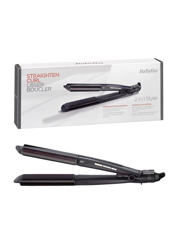 

BaByliss 2-in-1 Wet And Dry Hair Curler & Straightener, ST330SDE, Black