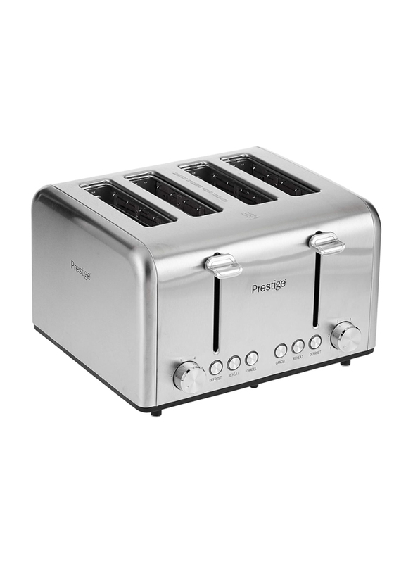 Prestige 4 Slice Stainless Steel Toaster, 1600W, PR54904, Silver