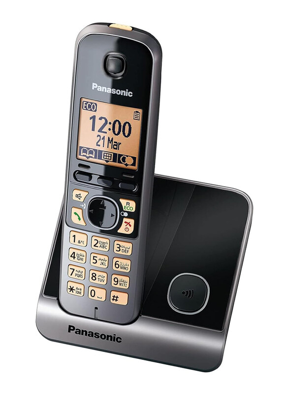 

Panasonic Digital Cordless Phone with Call Blocking, Arabic Language Support, UAE Certified, KX-TG6711UE1, Black