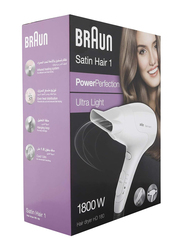 Braun Satin Hair 1 Power Perfection Dryer, White