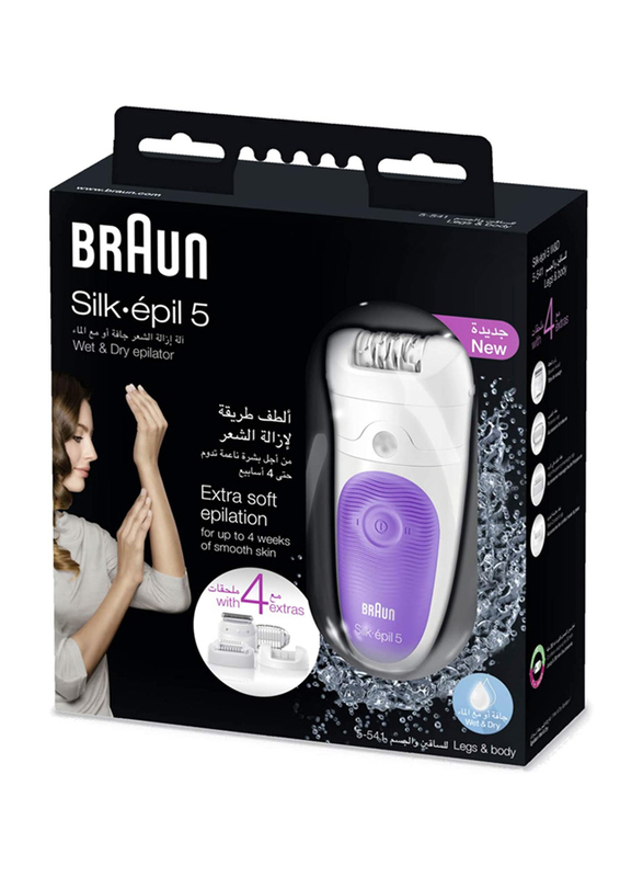 Braun Silk-epil 5 Wet & Dry Epilator with 4 Extras, White