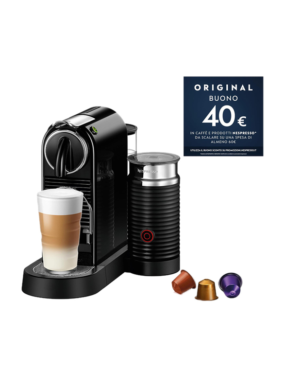 Delonghi 1L Nespresso Coffee Machine with Milk Frother & Energy Saving Function, 1710W, EN267, Black