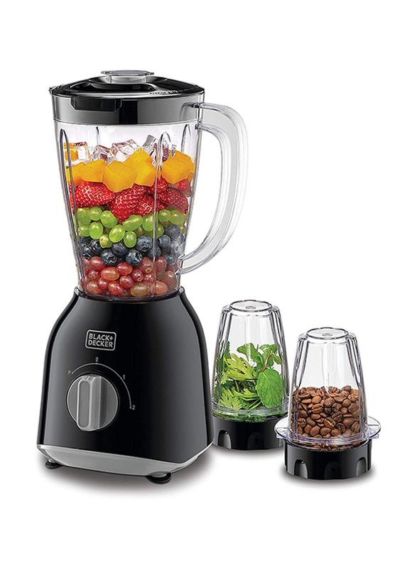 

Black+Decker 1.5L Blender With 2 Grinder Mills, 400W, BX365-B5, Black