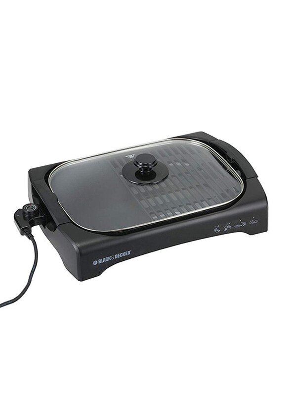 

Black+Decker Open Flat Grill with Glass Lid, 2200W, LGM70-B5, Black