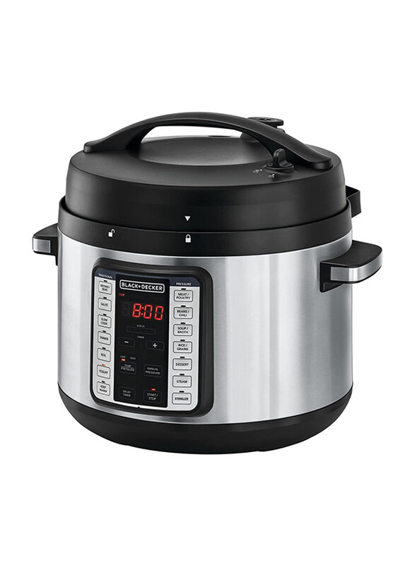 

Black + Decker Cookware Black+Decker 10 Ltr 9 In 1 Smart Electric Pressure Cooker, 1350W, Pcp1010-B5, Black/Silver