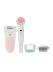 Braun Silk-epil Beauty Set 5 5-875 Starter 4-in-1 Cordless Wet & Dry Hair Removal Epilator, White