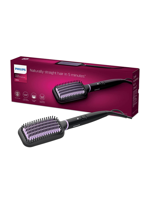 Philips StyleCare Essential Heated Hair Straightening Brush, BHH880, Black