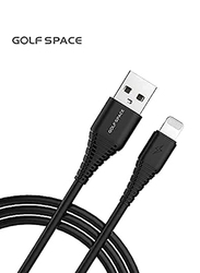 Golf Space 1-Meter Lightning USB Cable, USB Type A to Lightning 3A Fast Charging Data Cable for Apple Devices, SL-01I, Black