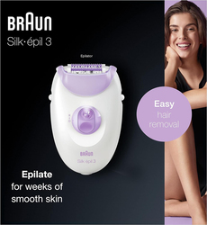 Braun Silk-epil 3 3-170 Epilator Hair Removal, White