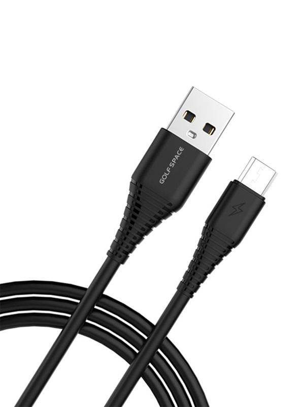 Golf Space 1-Meter Micro-B USB Data Cable, USB Type A Male to Micro-B USB for Smartphones/Tablets, Black