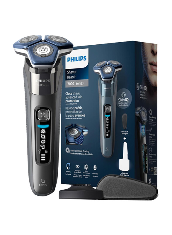 

Philips Series 7000 Wet & Dry Mens Electric Pop-up Trimmer Shaver with SkinIQ Technology with Charging Stand, Travel Case & Cleaning Brush, S7887/35,